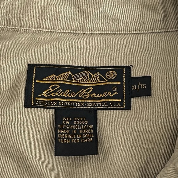 Eddie Bauer Men's XL Wool Vtg 90's Plaid Shirt Red Green Multi Outdoor - Picture 14 of 16